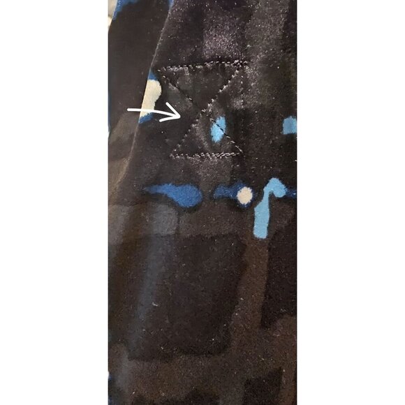 Express Design Studio Black & Blue Abstract Print Silk Blend Dress Medium W/ Ruf - Picture 6 of 6